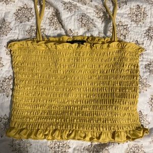 Yellow forever 21 cropped tank top